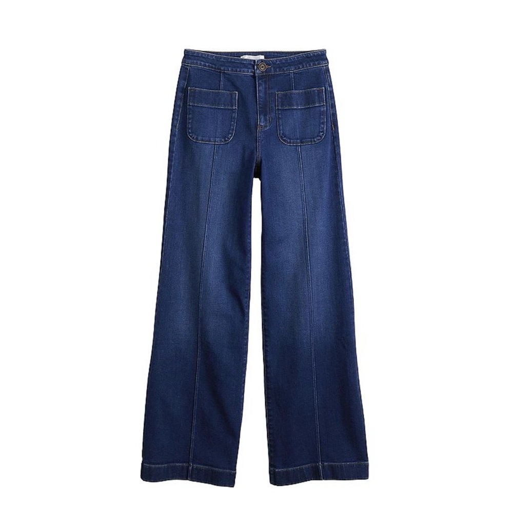 LC Lauren Conrad Dark Super High Waist Wide-Leg Trouser Jeans